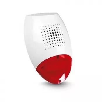 SATEL SP-500 R káblová vonkajšia siréna s blikajúcim svetlom, červené puzdro, biela LED
