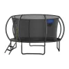 MERACH MR-2429B2 trampolína, 3,6 m (12 ft) so záchytnou sieťou a rebríkom, čierna/modrá