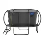 MERACH MR-2429B2 trampolína, 3,6 m (12 ft) so záchytnou sieťou a rebríkom, čierna/modrá