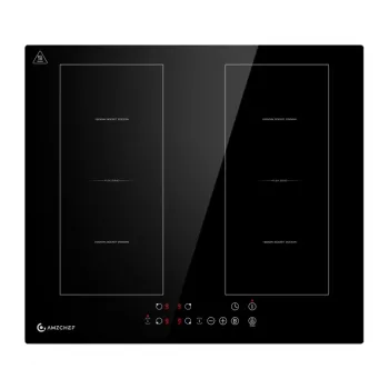AMZCHEF CE-FS-I72S-FFDD06 indukčná varná doska, 4 zóny, 7200W, dotykové ovládanie, na zabudovanie, čierna sklokeramika