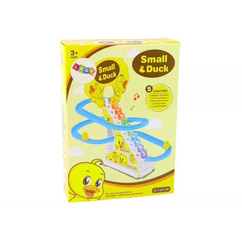 LEAN TOYS vzdelávacia hra pretekárska dráha šmýkačka kačičky lezenie