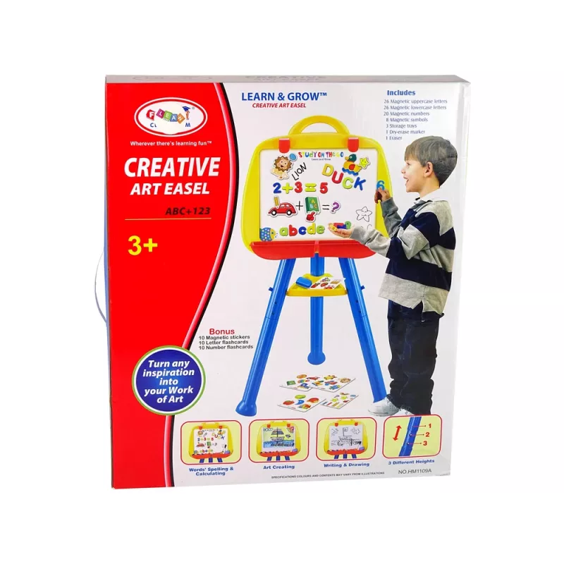 LEAN TOYS stojaca magnetická tabuľa 1200x900mm obojstranná 360° otočná