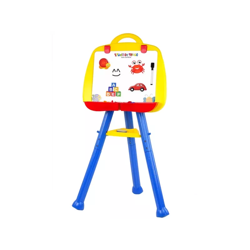 LEAN TOYS stojaca magnetická tabuľa 1200x900mm obojstranná 360° otočná