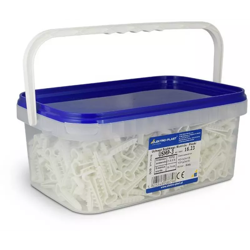 Quick Mount klip - plochý USMP-3 Elektro-Plast Opatówek 600 ks BOX 16.23