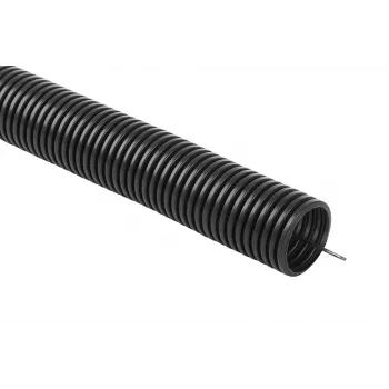 OLLO Flexibilná vlnitá rúrka z PVC UV 320N s pilotným vodičom 50/43 mm, 25 m, čierna