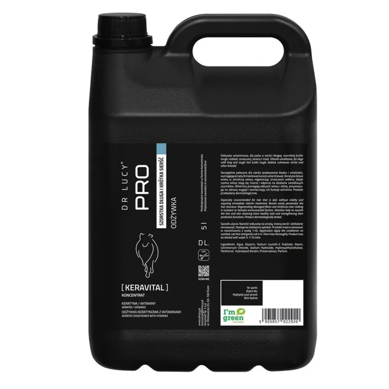 DR LUCY PRO KERAVITAL 5L keratínový a vitamínový kondicionér pre psov s dlhou, hrubou srsťou