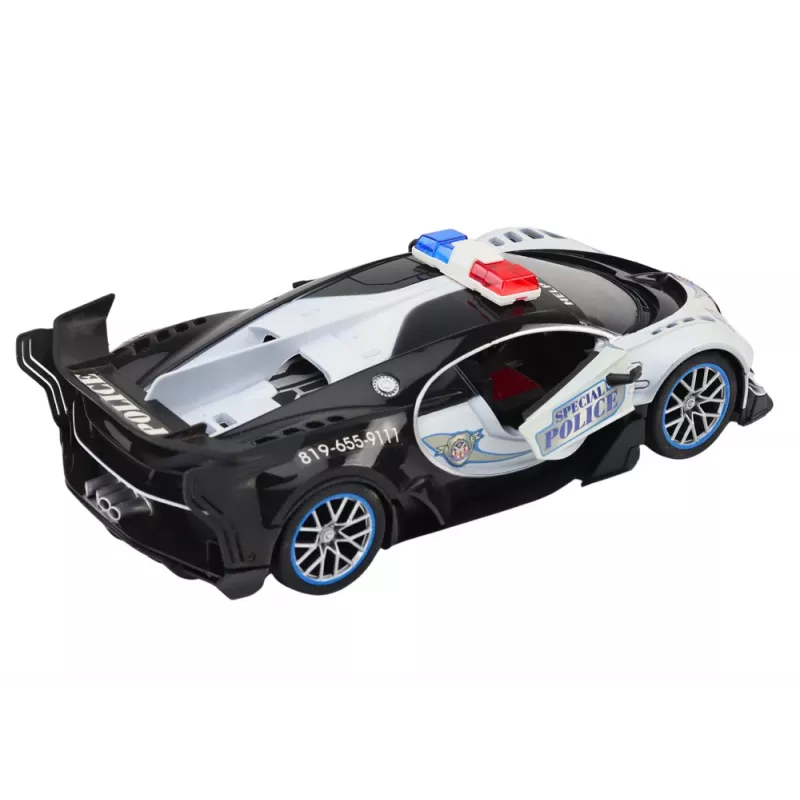 LEAN TOYS diaľkovo ovládané RC policajné auto v mierke 1:12, biele