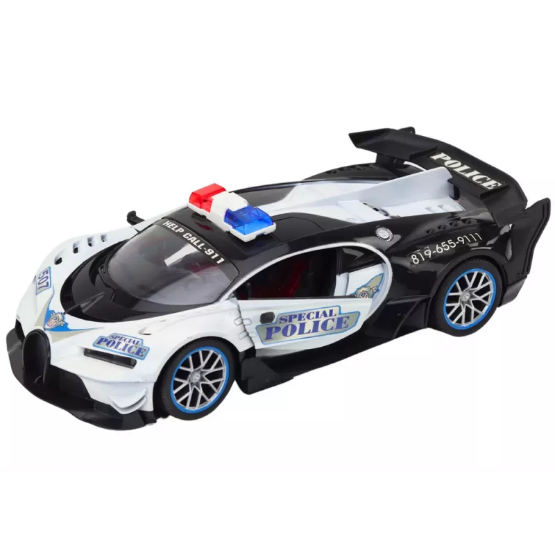 LEAN TOYS diaľkovo ovládané RC policajné auto v mierke 1:12, biele