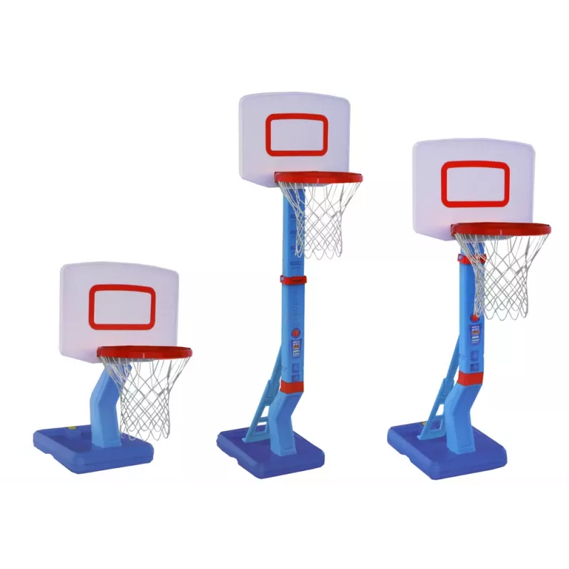 LEAN TOYS basketbalový kôš s nastaviteľným košom a pumpou 138cm modrý