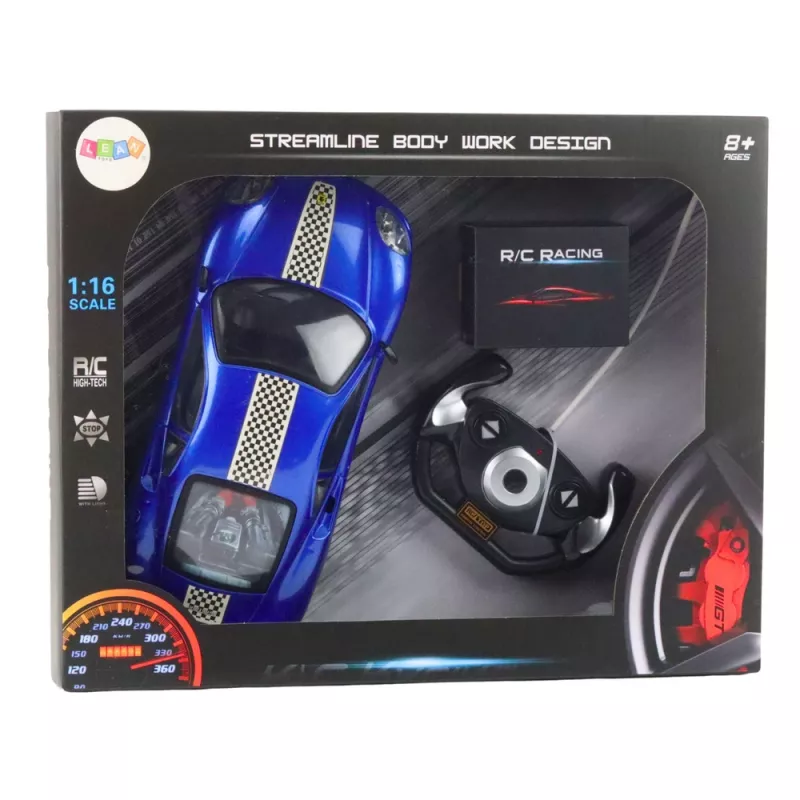 LEAN TOYS RC diaľkovo ovládané auto športové auto so svetlami modré 1:16