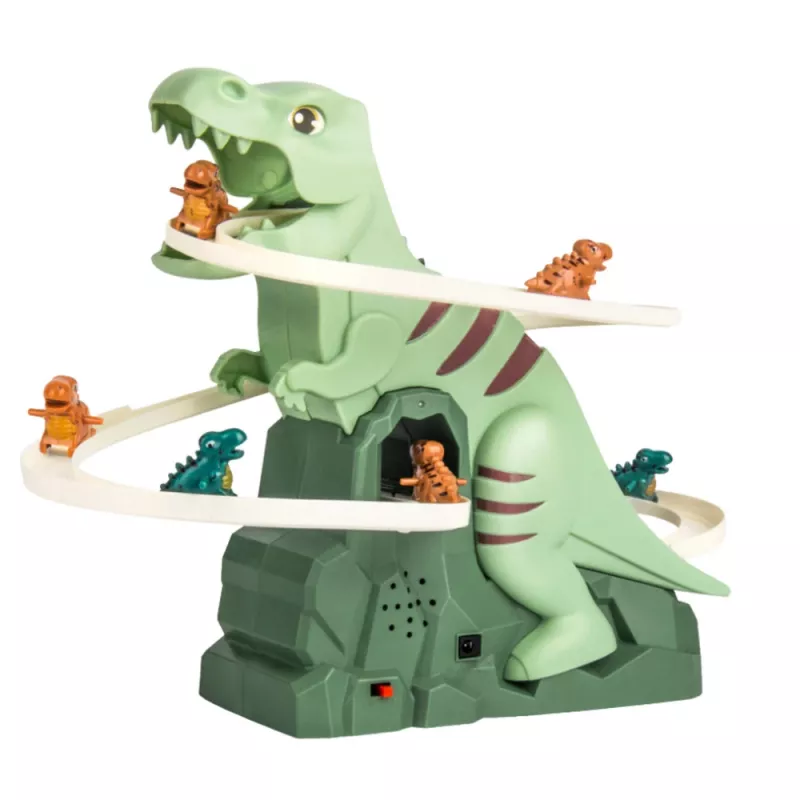 LEAN TOYS dráha šmýkačka dinosaurus lezenie svetlá zvuky