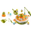 LEAN TOYS hra dinosaurus rybárske prúty príslušenstvo drevo zelené