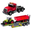 LEAN TOYS sada kamión traktor s prívesom svetlá a zvuky červené