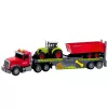 LEAN TOYS sada kamión traktor s prívesom svetlá a zvuky červené