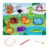 LEAN TOYS drevené puzzle magnety šnurovacia hra zvieratá