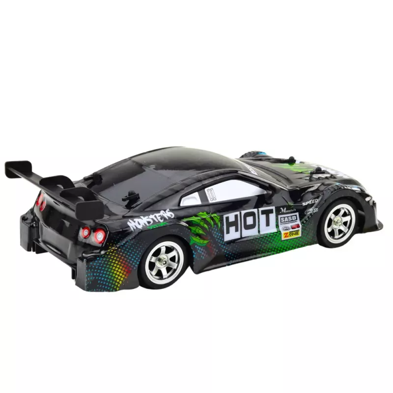 LEAN TOYS driftové auto RC čierne zelené 30km/h 1:16