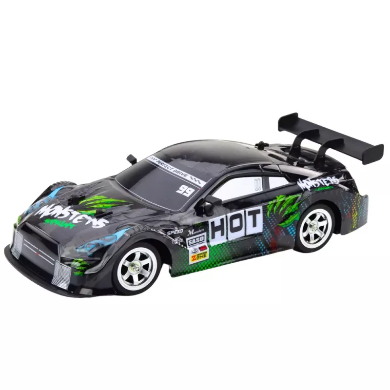 LEAN TOYS driftové auto RC čierne zelené 30km/h 1:16