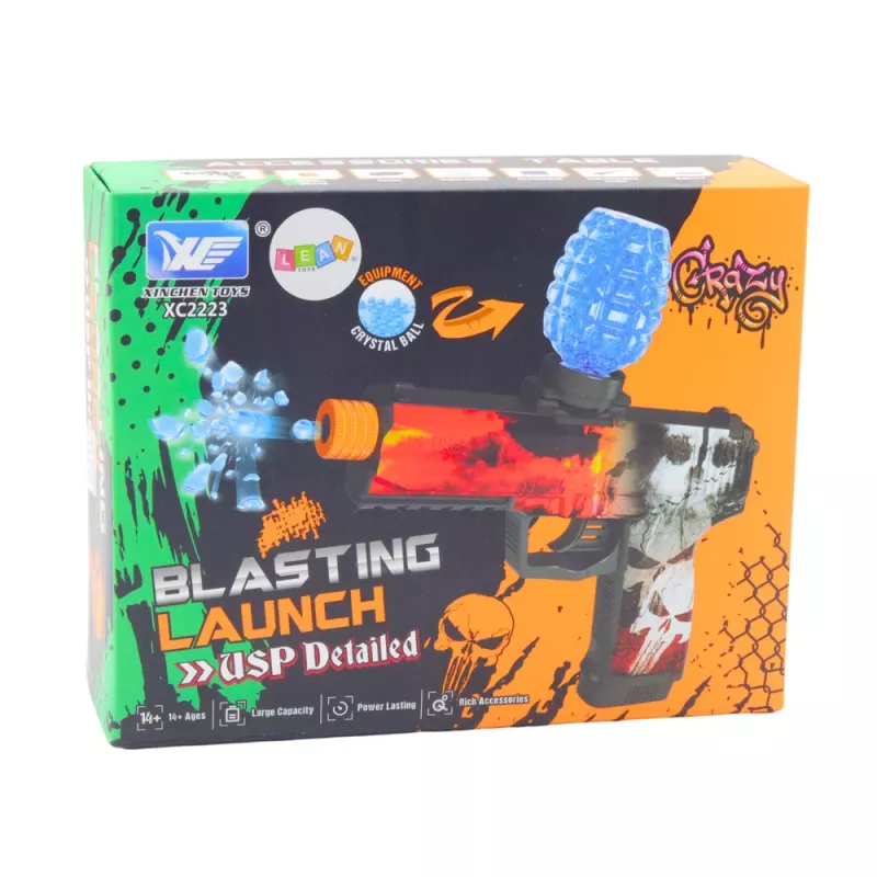 LEAN TOYS Automatická vodná gélová pištoľ Skull