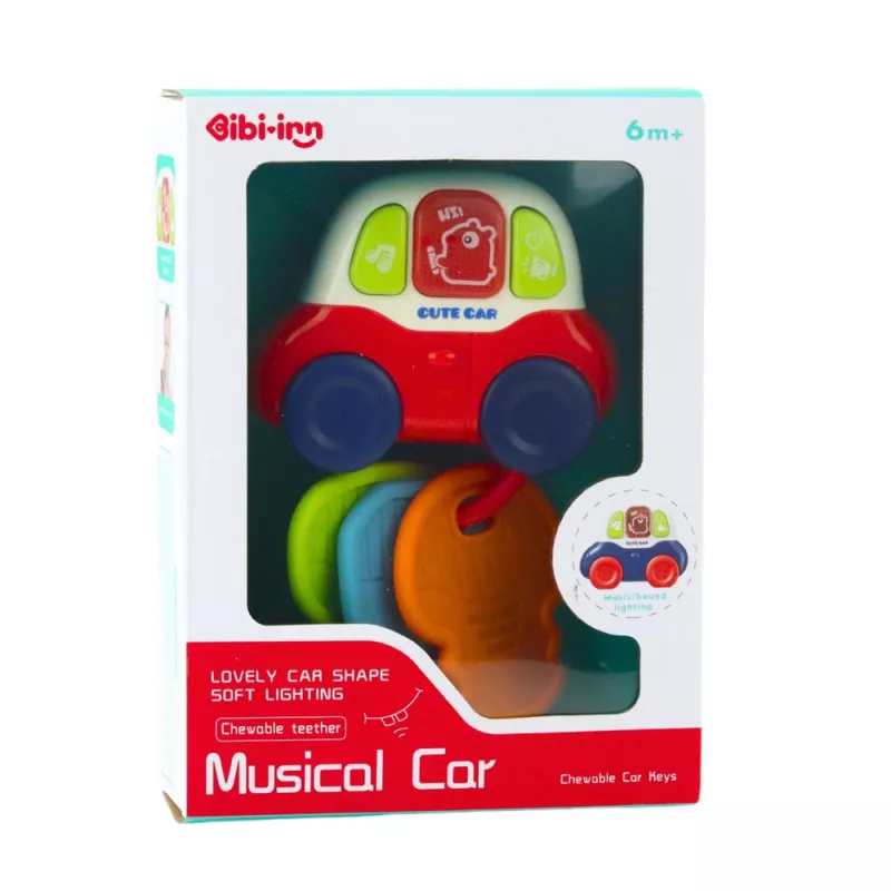 LEAN TOYS Interaktívne autíčko s hryzadlami, kľúčmi, svetlami, zvukmi
