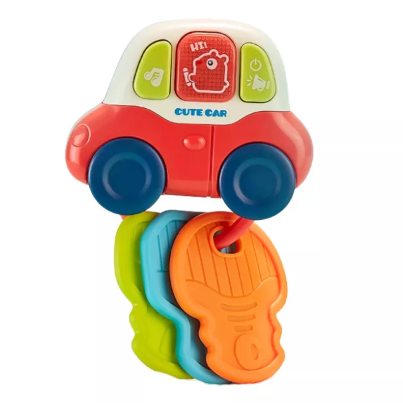 LEAN TOYS Interaktívne autíčko s hryzadlami, kľúčmi, svetlami, zvukmi