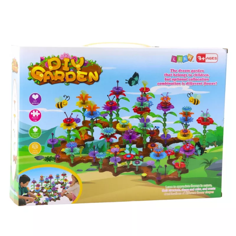 LEAN TOYS Kreatívna záhradná stavebnica kvety 198 ks
