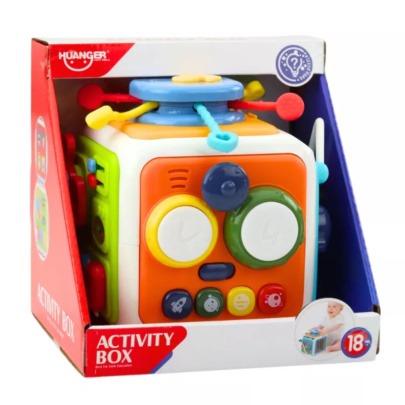LEAN TOYS Interaktívny triedič kocky, vzdelávací, senzorický, zvuky, farebný