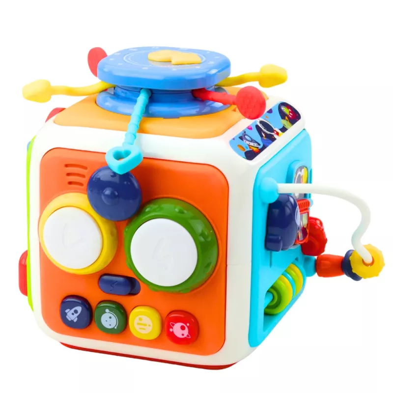 LEAN TOYS Interaktívny triedič kocky, vzdelávací, senzorický, zvuky, farebný