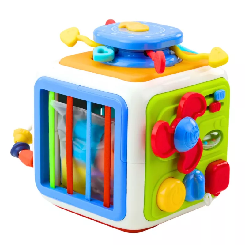 LEAN TOYS Interaktívny triedič kocky, vzdelávací, senzorický, zvuky, farebný