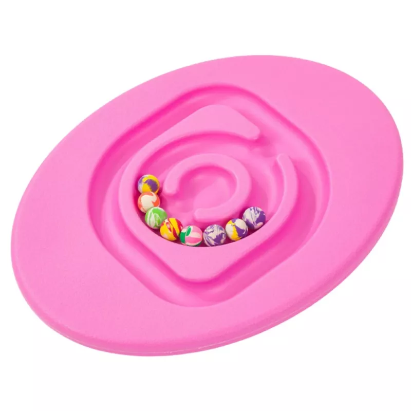 LEAN TOYS Senzorická balančná doska pre deti s gumenými loptičkami 5 ks ružová