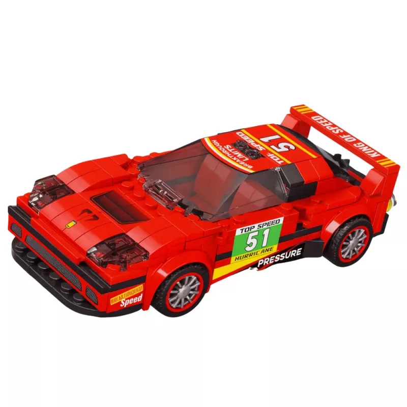 LEAN TOYS Stavebnica auto robot 2in1 červená pohon 329 dielov