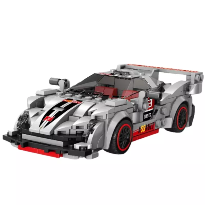 LEAN TOYS Stavebnica športové auto robot 2in1 sivá 363 dielov