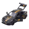 LEAN TOYS Športové auto kovové Pull-Back pohon svetlá zvuky čierna 1:32