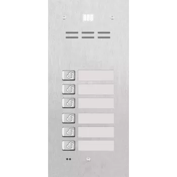 ACO FAM-P-6NPACC Podomietkový bytový panel pre 6 bytov s RFID bezkontaktnou čítačkou, strieborná