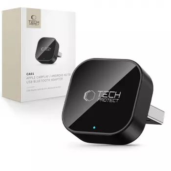 TECH-PROTECT ULTRABOOST CA01 Apple CarPlay / Android Auto adaptér USB Bluetooth 5.4 matná čierna