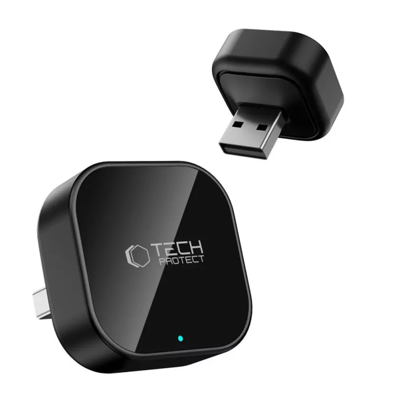 TECH-PROTECT ULTRABOOST CA01 Apple CarPlay / Android Auto adaptér USB Bluetooth 5.4 matná čierna
