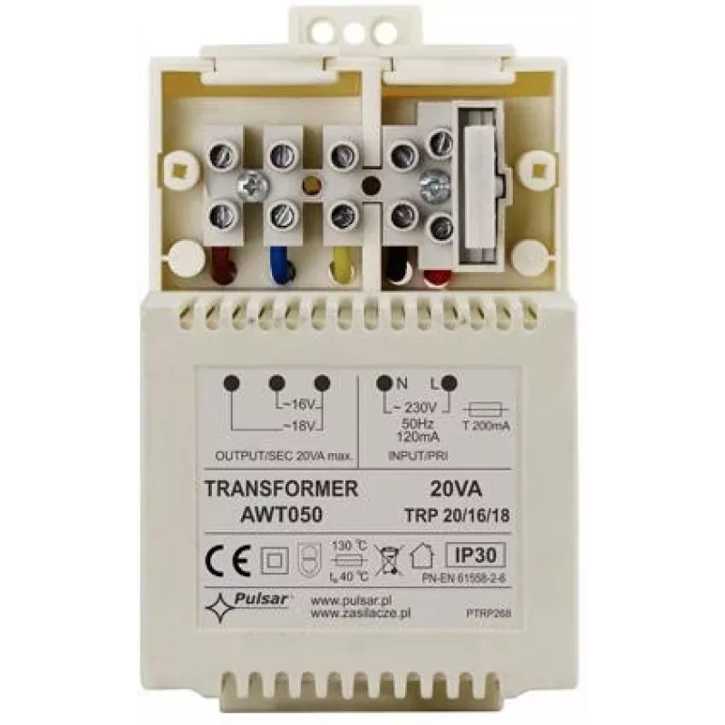 Pulsar AWT050 TRP toroidný transformátor 20VA 16V/18V