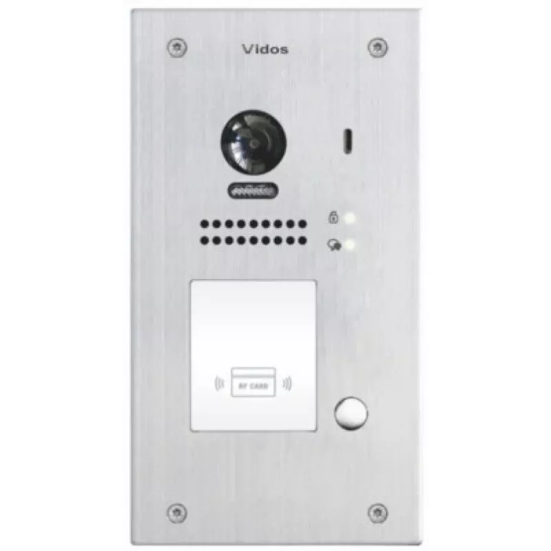 VIDOS DUO S1201A 2-vodičová video dverová stanica s RFID, Full HD 1080p, strieborná/tmavosivá