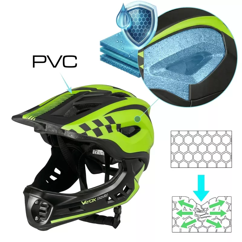 Vayox VA0421GS enduro prilba zelená veľkosť S