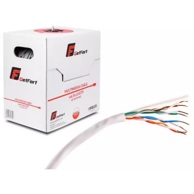 GETFORT Premium Cat.5e U/UTP PVC sieťový kábel 305m (1000ft) - sivá