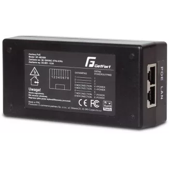 GETFORT GF-48D500 PoE adaptér 48V 0.5A 24W pasívny PoE injektor