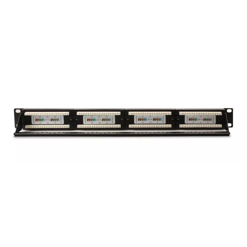 GETFORT PGF-5EUTP24-B4 Cat.5e UTP 24-portový patch panel 1U 19 palcov rackmont čierny