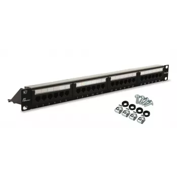 GETFORT PGF-5EUTP24-B4 Cat.5e UTP 24-portový patch panel 1U 19 palcov rackmont čierny
