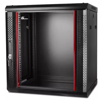 GETFORT CALI 12U 600x600 nástenný rack rozvádzač 19 palcov čierny