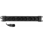 Getfort GF-9R30/IEC 1U 19-palcová rack PDU s 9x IEC C13 zásuvkami, 16A, 3m kábel, čierna