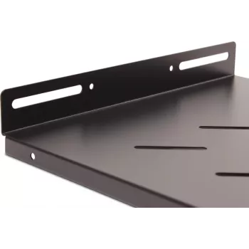 Getfort 45cm 19 palcov 1U pevná polica pre rack skriňu - čierna