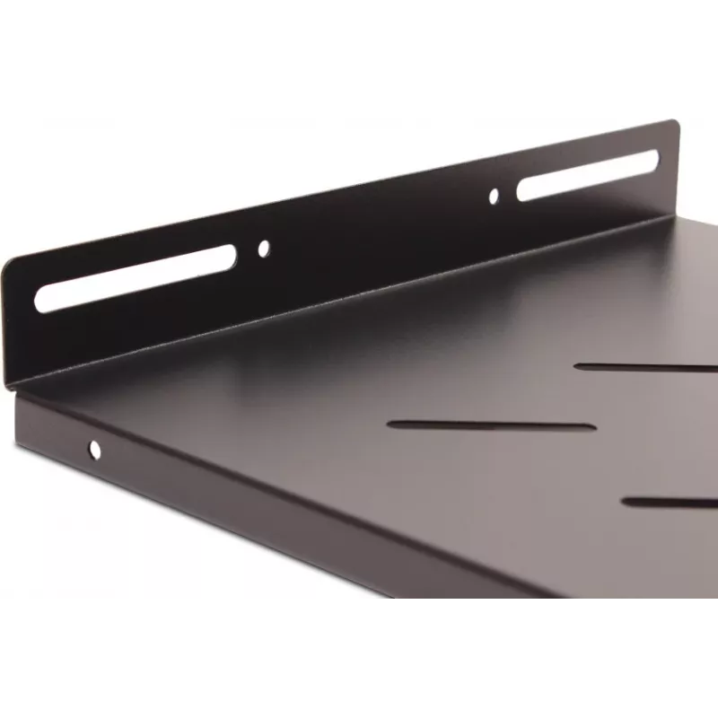 Getfort 45cm 19 palcov 1U pevná polica pre rack skriňu - čierna