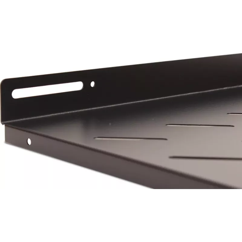 Getfort 60cm pevná polica do racku 1U 19 inch čierna 20kg
