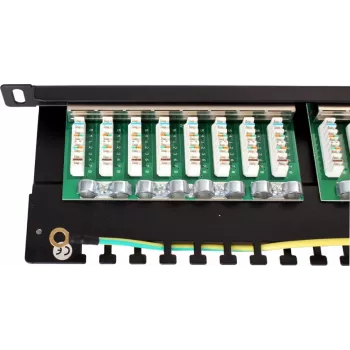 Patch panel FTP Cat.5e 24 port 0.5U čierny GETFORT PGF-5EFTP24-B8