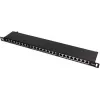 Patch panel FTP Cat.5e 24 port 0.5U čierny GETFORT PGF-5EFTP24-B8