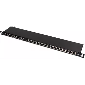 Patch panel FTP Cat.5e 24 port 0.5U čierny GETFORT PGF-5EFTP24-B8